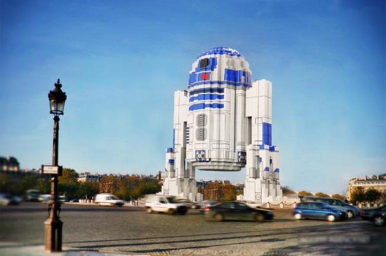  LEGO-скульптура всеми любимого R2D2 из киноэпопеи "Звёздные войны". Access Agency