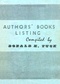 Authors' Books Listing