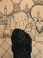 Адриян у тела купчихи Трюхиной, 1934 (худ. В.Бубнова)